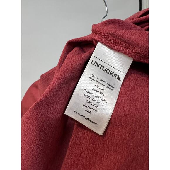 Untuckit Short Sleeve Poly Blend Polo Shirt Men’s L Light Red - Picture 5 of 5